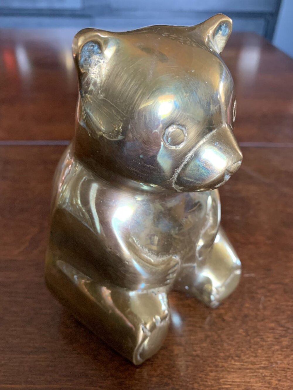 Vintage BIRKS Solid Brass BEAR Statue 5" High Very Heavy